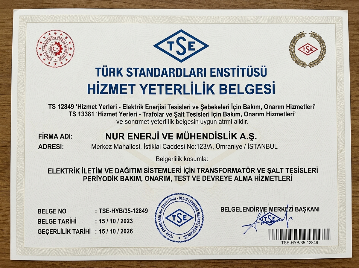 TSE Hizmet Yeterlilik Belgesi (HYB - TS 12849 & TS 13381)